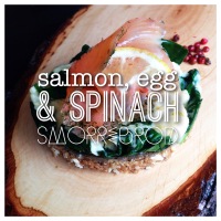 Salmon, egg & spinach smorrebrod